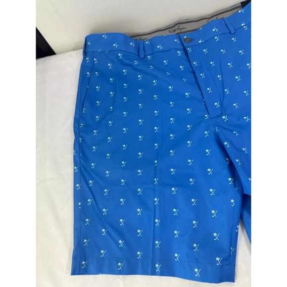 Walter Hagen Perfect 11 Golf Shorts Palm Clubs Print Sea Blue Size 32 New 10" In - Picture 7 of 9